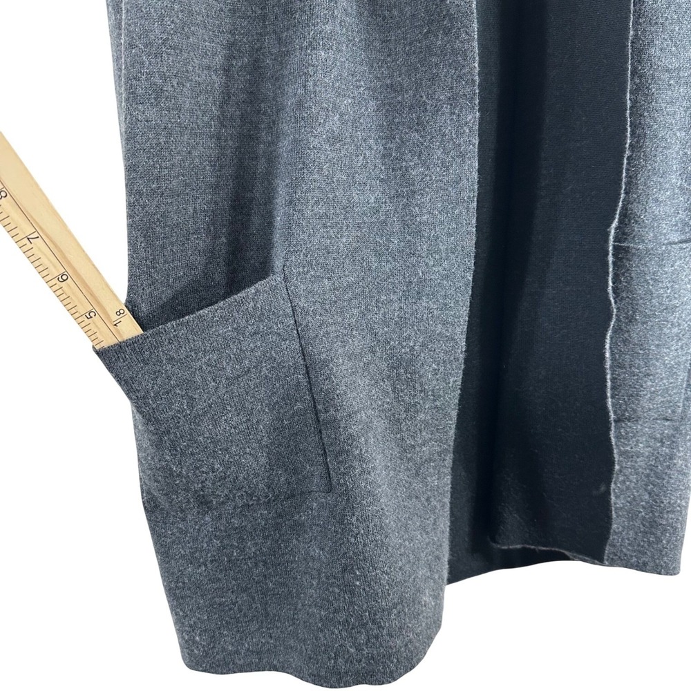 Adrienne Vittadini Merino Wool Blend Open Front Cardigan Gray Black Size S NWOT - Picture 4 of 7
